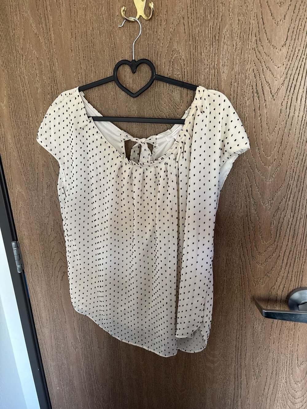 LC Lauren Conrad Polka Dot Ruffle Tie-Back Blouse Size XL